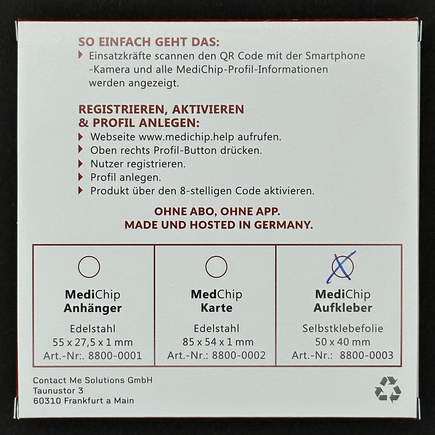 MediChip Sticker